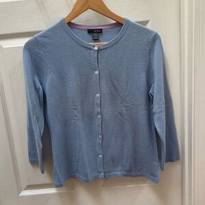 Griffen Light Blue Button Down Cardigan crew m medium